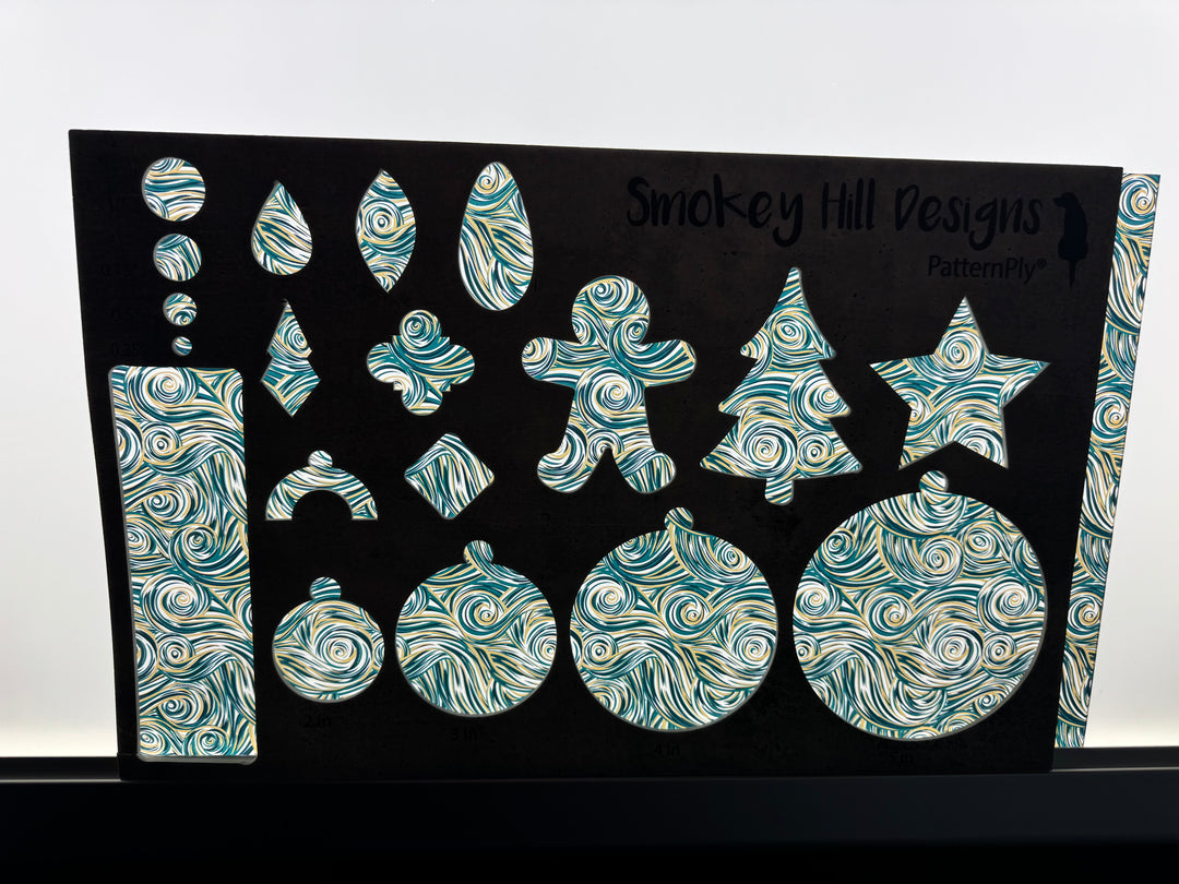 PatternPly® Acrylic Transparent Teal and Bronze Swirls