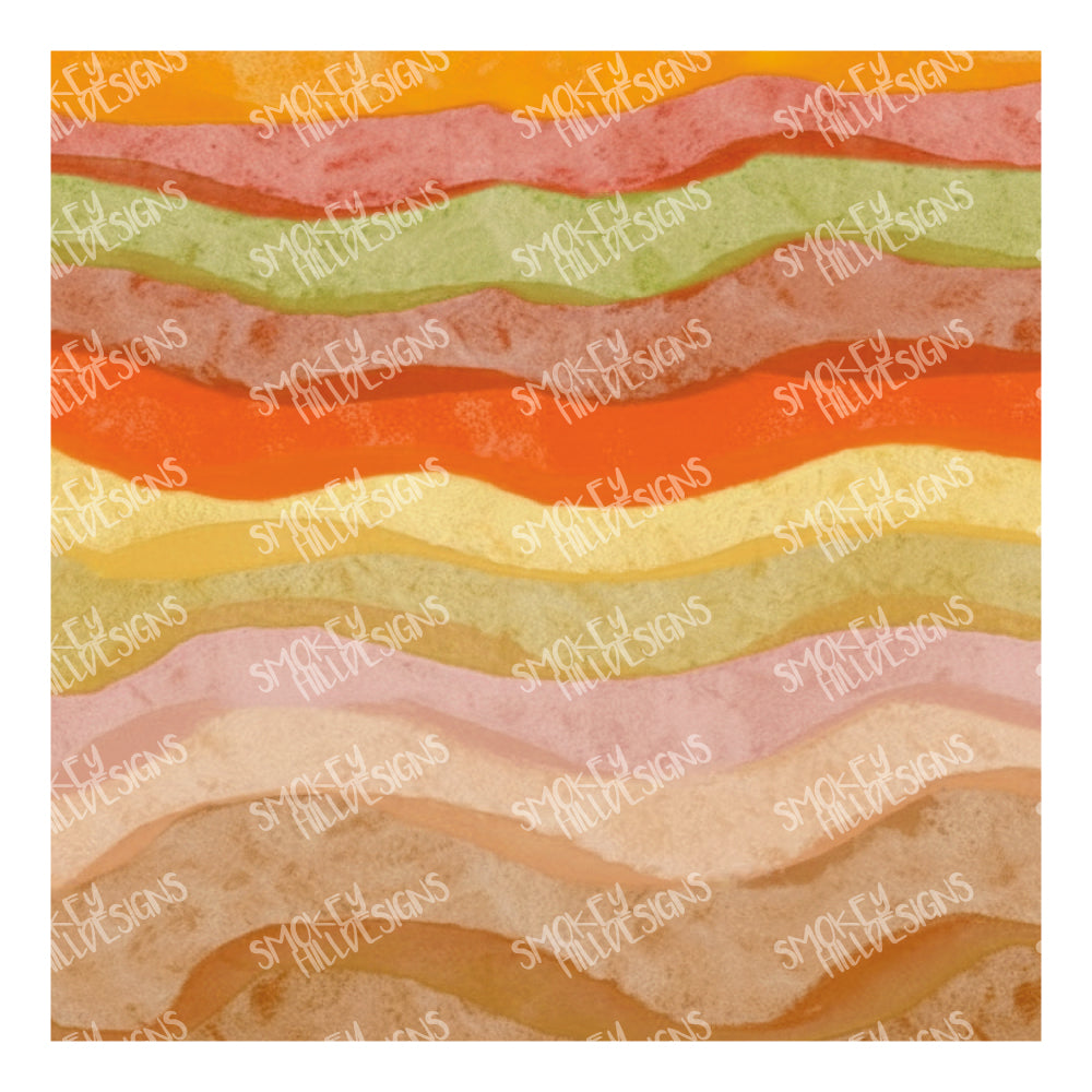 PatternPly® Transparent Earthtone Watercolor Ripples sheet showing the pattern