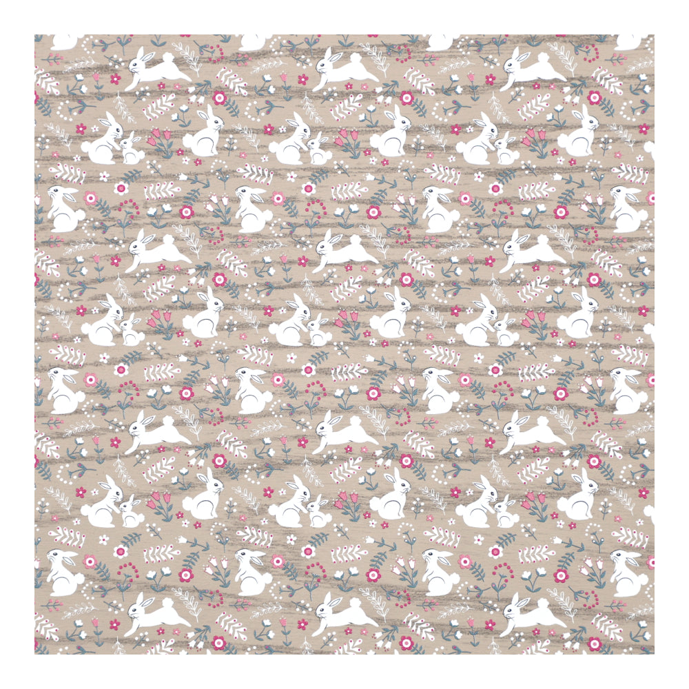 PatternPly® EcoFarmhouse Bunnies and Flowers sheet showing the pattern