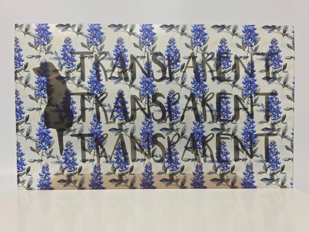 PatternPly® Transparent Elegant Bluebonnets sheet showing the pattern