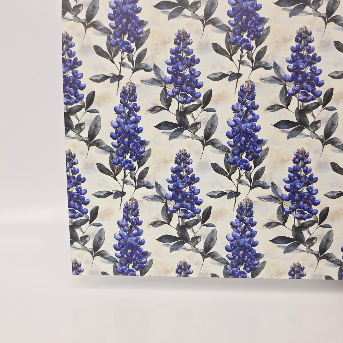 PatternPly® Full Coverage Elegant Bluebonnets sheet showing the pattern