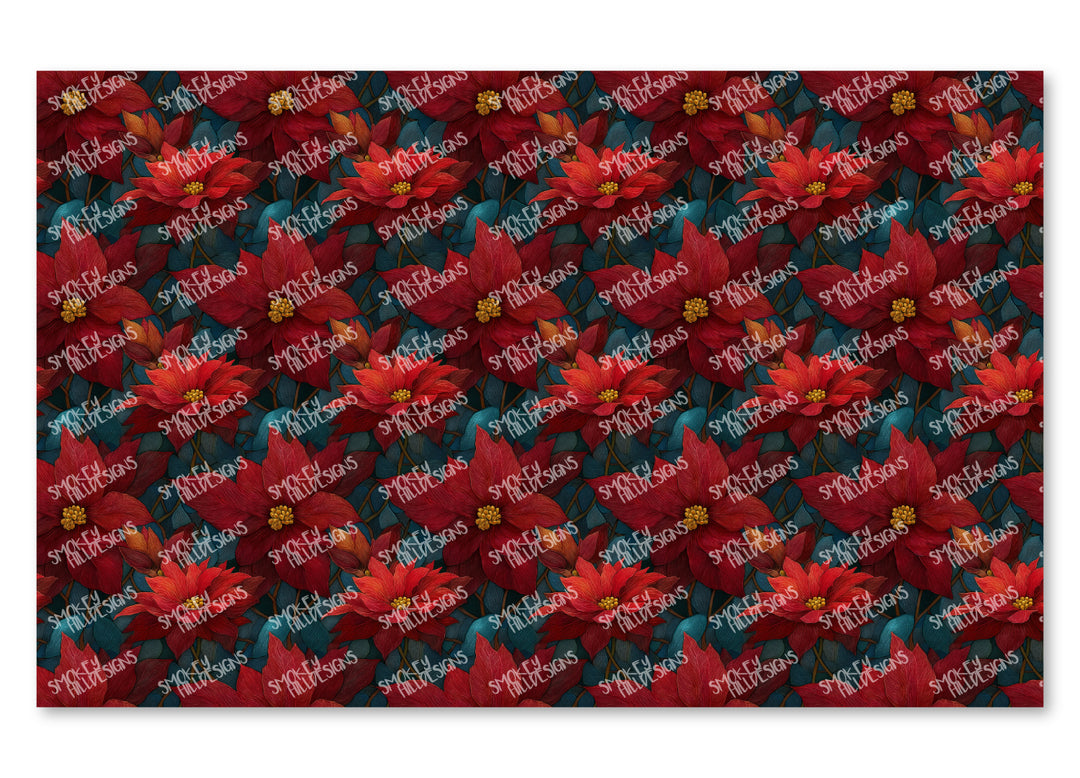 PatternPly® Transparent Emerald Poinsettia