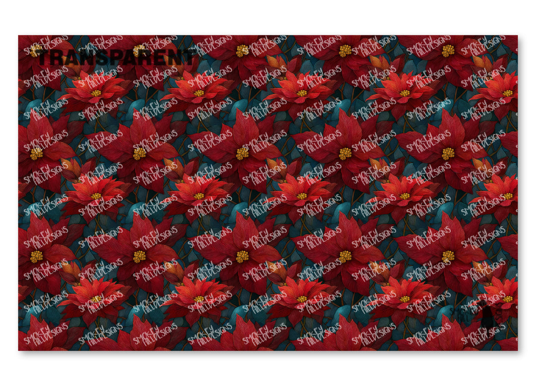 PatternPly® Transparent Emerald Poinsettia