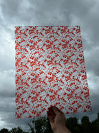 PatternPly® 19x24" Transparent Blood Splatter Original Scale sheet showing the pattern