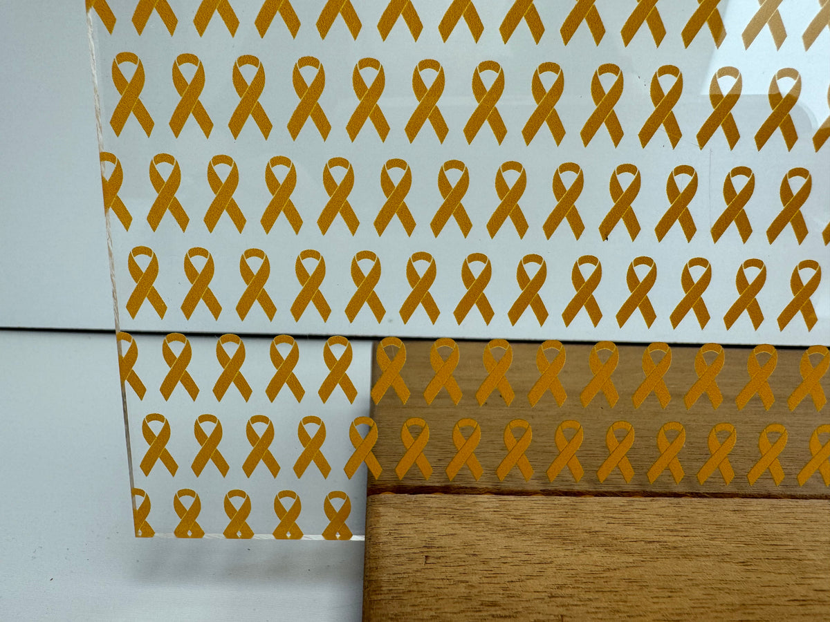 PatternPly® Scattered Light Orange Ribbons sheet showing the pattern