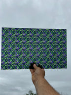 PatternPly® Transparent Green and Purple Halloween Tie Dye sheet showing the pattern