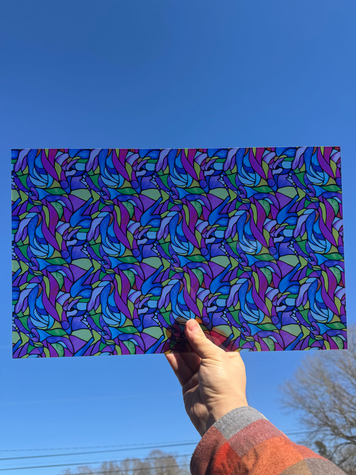 PatternPly® Transparent Fantasy Stained Glass sheet showing the pattern