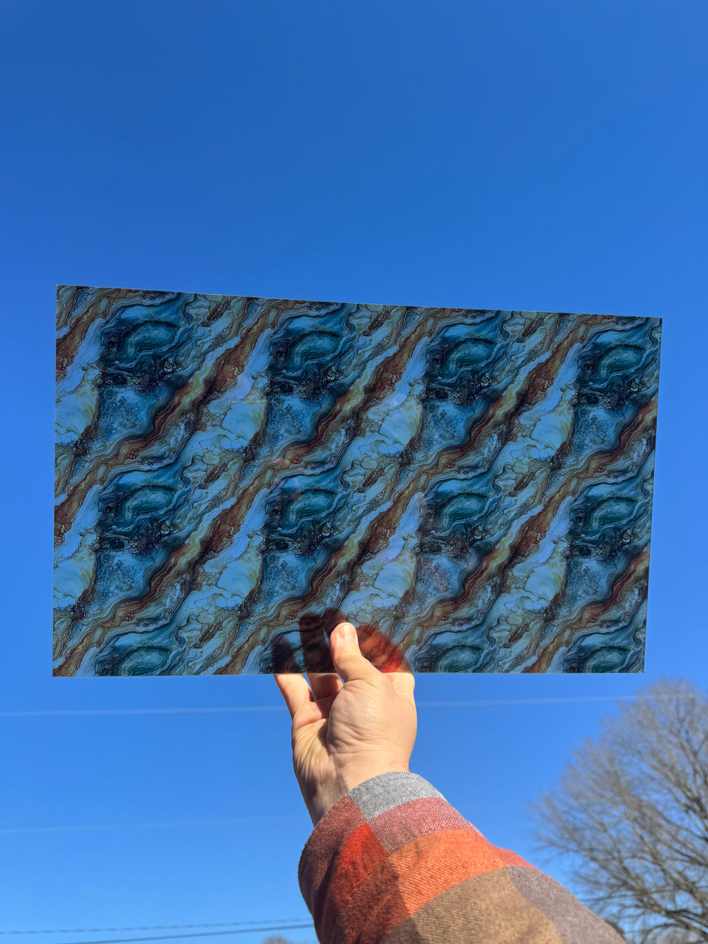 PatternPly® Transparent Earth Tones Ink LARGE sheet showing the pattern