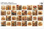 PatternPly® Transparent Fall Series Volume 2 Fall and Autumn Scenes Sampler: sampler sheet of small art scene designs
