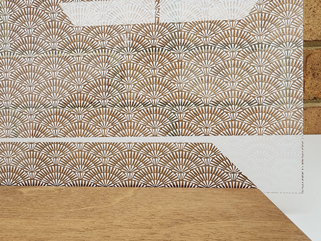 PatternPly® Scattered Fan WHITE sheet showing the pattern
