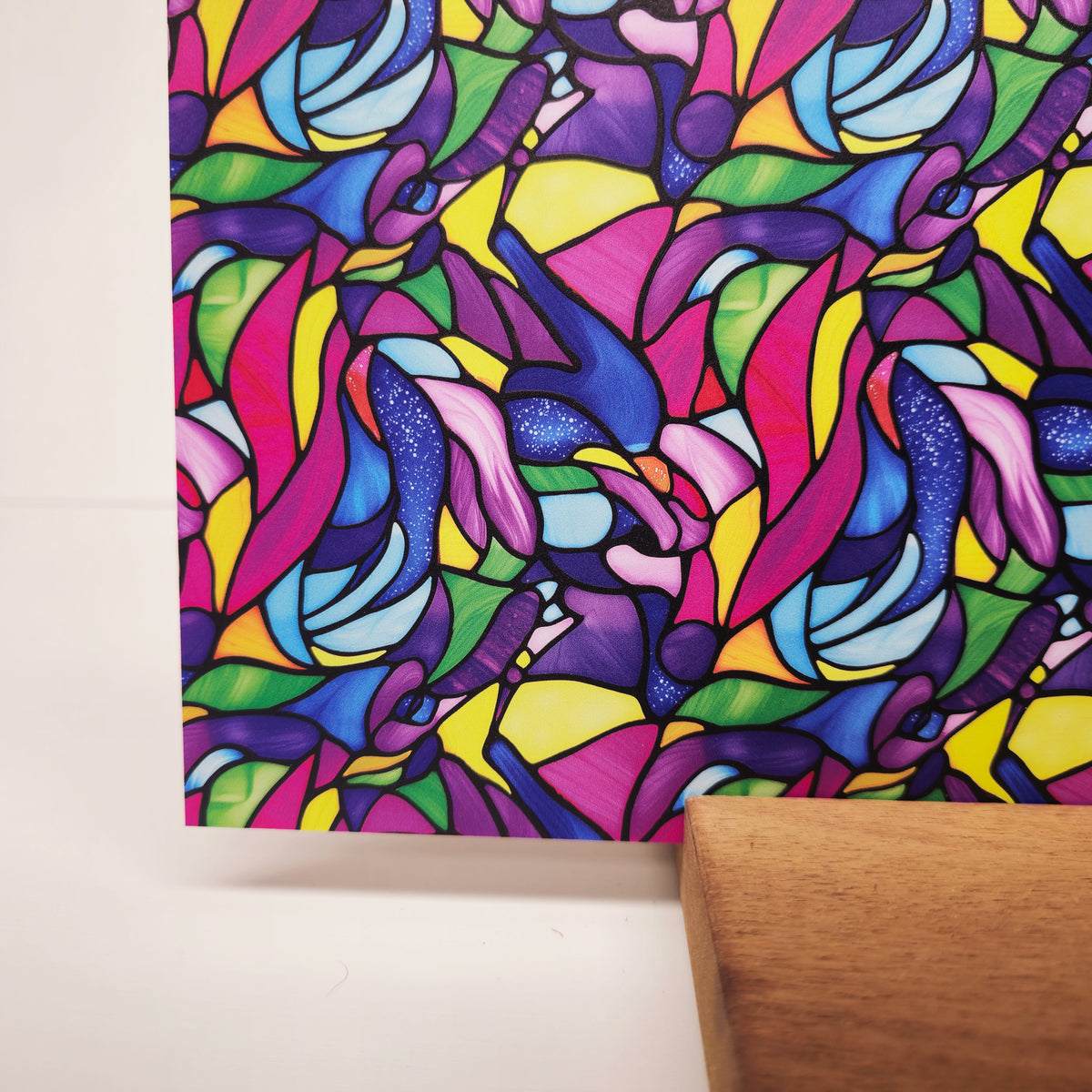 PatternPly® Full Coverage Fantasy Stained Glass sheet showing the pattern