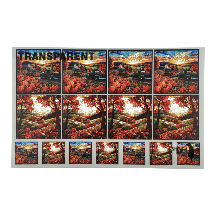 PatternPly® Transparent Farm Fresh Pumpkins 2 sizes