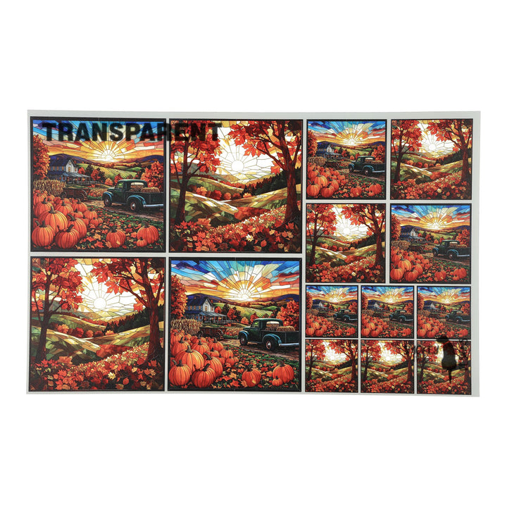 PatternPly® Transparent Farm Fresh Pumpkins 3 sizes