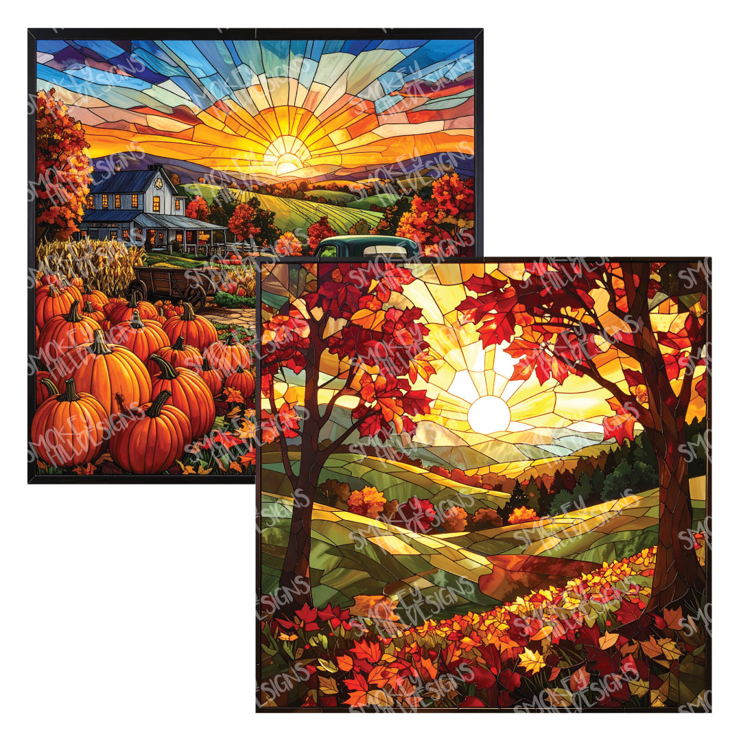 PatternPly® Transparent Farm Fresh Pumpkins sheet showing the pattern