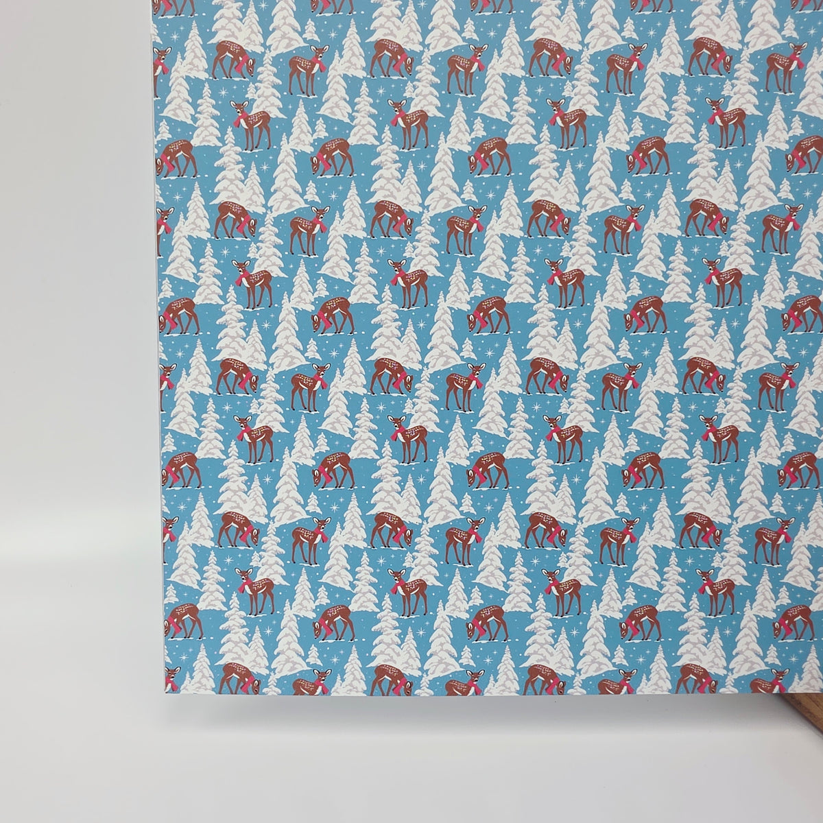 PatternPly® Full Coverage Fawn in the Snow Aqua sheet showing the pattern