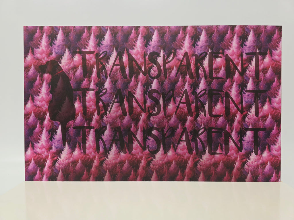 PatternPly® Transparent Feathery Magenta Trees sheet showing the pattern