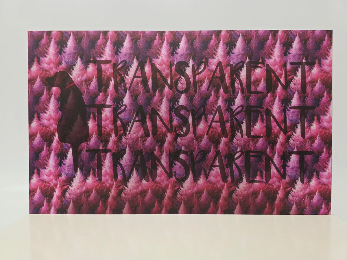 PatternPly® Transparent Feathery Magenta Trees sheet showing the pattern