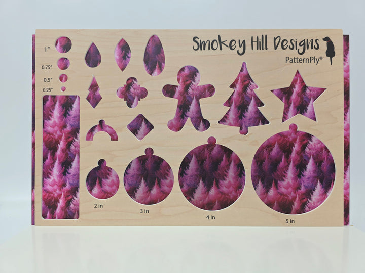 PatternPly® Transparent Feathery Magenta Trees