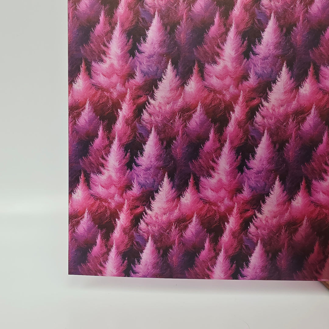 PatternPly® Transparent Feathery Magenta Trees
