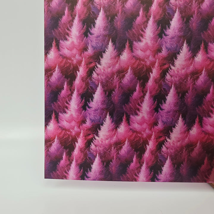 PatternPly® Transparent Feathery Magenta Trees