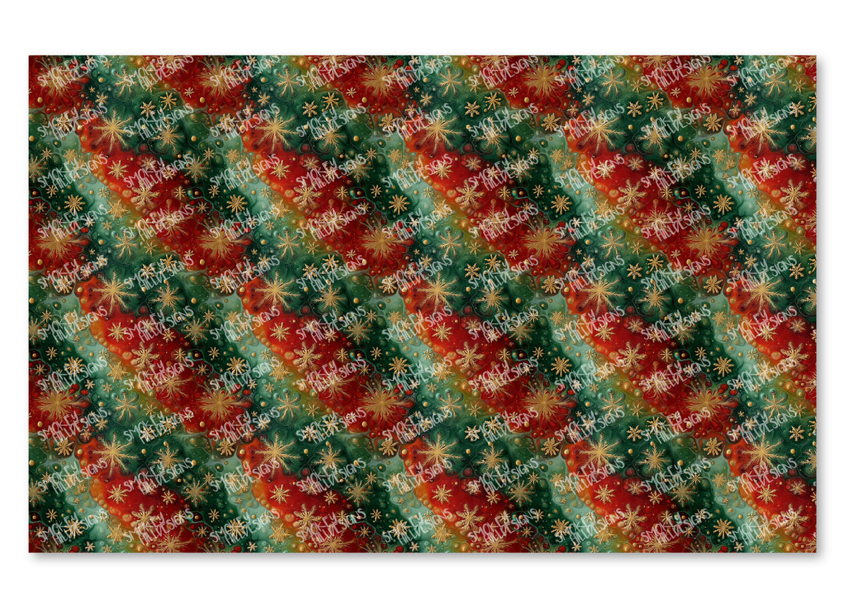PatternPly® Transparent Festive Gold Snowflakes product photo 4