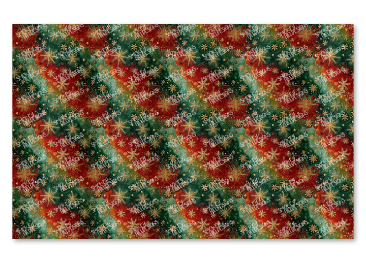 PatternPly® Transparent Festive Gold Snowflakes
