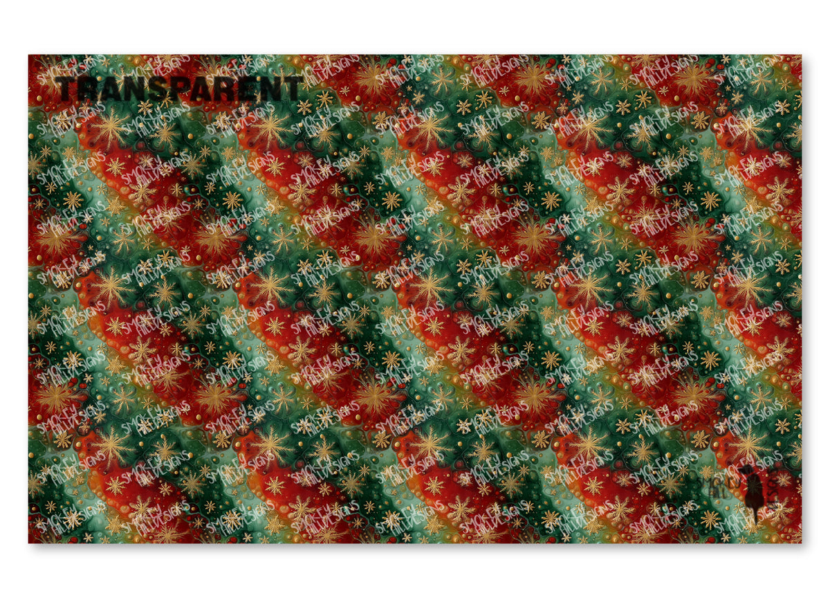 PatternPly® Transparent Festive Gold Snowflakes product photo 2