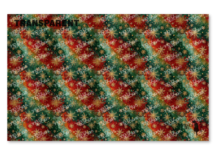 PatternPly® Transparent Festive Gold Snowflakes