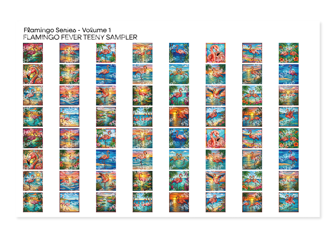 PatternPly® Full Coverage Flamingoes Volume 1 Flamingo Fever Teeny Sampler Teeny Sampler