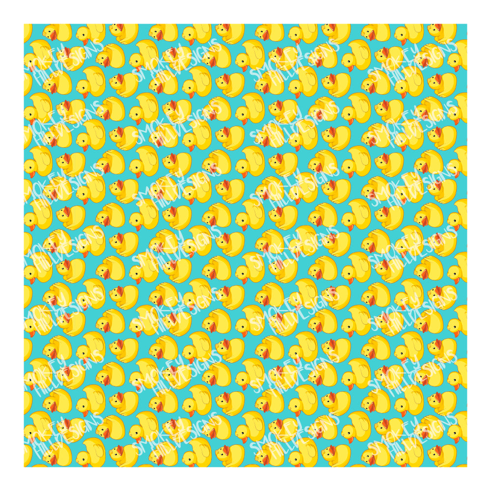 PatternPly® Full Coverage Floating Rubber Ducks VERTICAL sheet showing the pattern