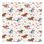 PatternPly® Scattered Racehorses and Roses sheet showing the pattern