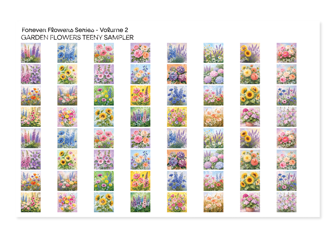 PatternPly® Full Coverage Forever Flowers Volume 2 Garden Flowrs Teeny Sampler Teeny Sampler