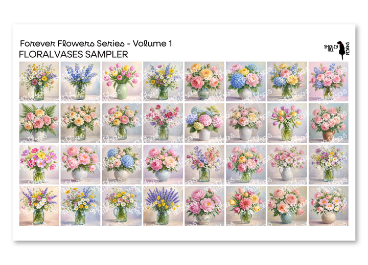 PatternPly® Transparent Forever Flowers Volume 1 Floral Vases Sampler