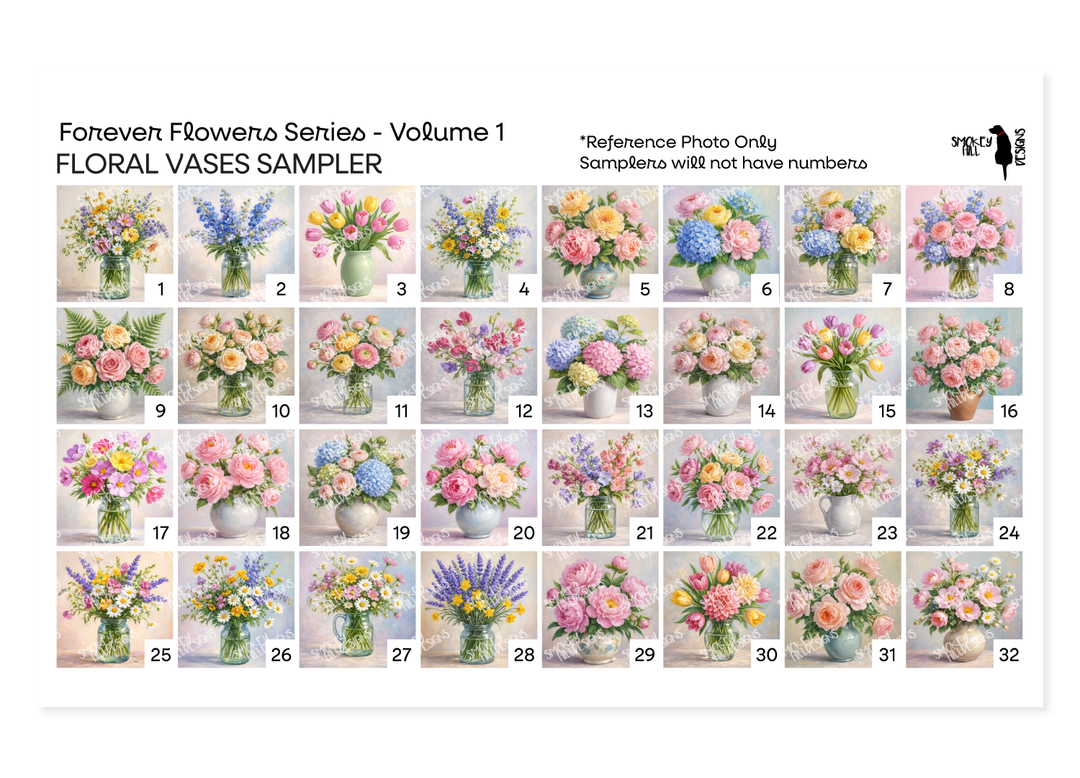 PatternPly® Transparent Forever Flowers Volume 1 Floral Vases Sampler