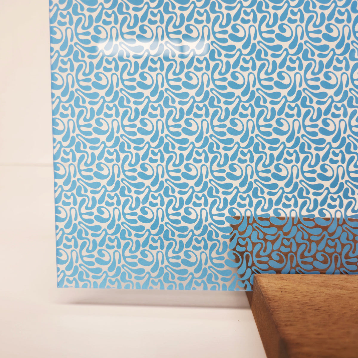 PatternPly® Scattered Freeform Sky Blue sheet showing the pattern