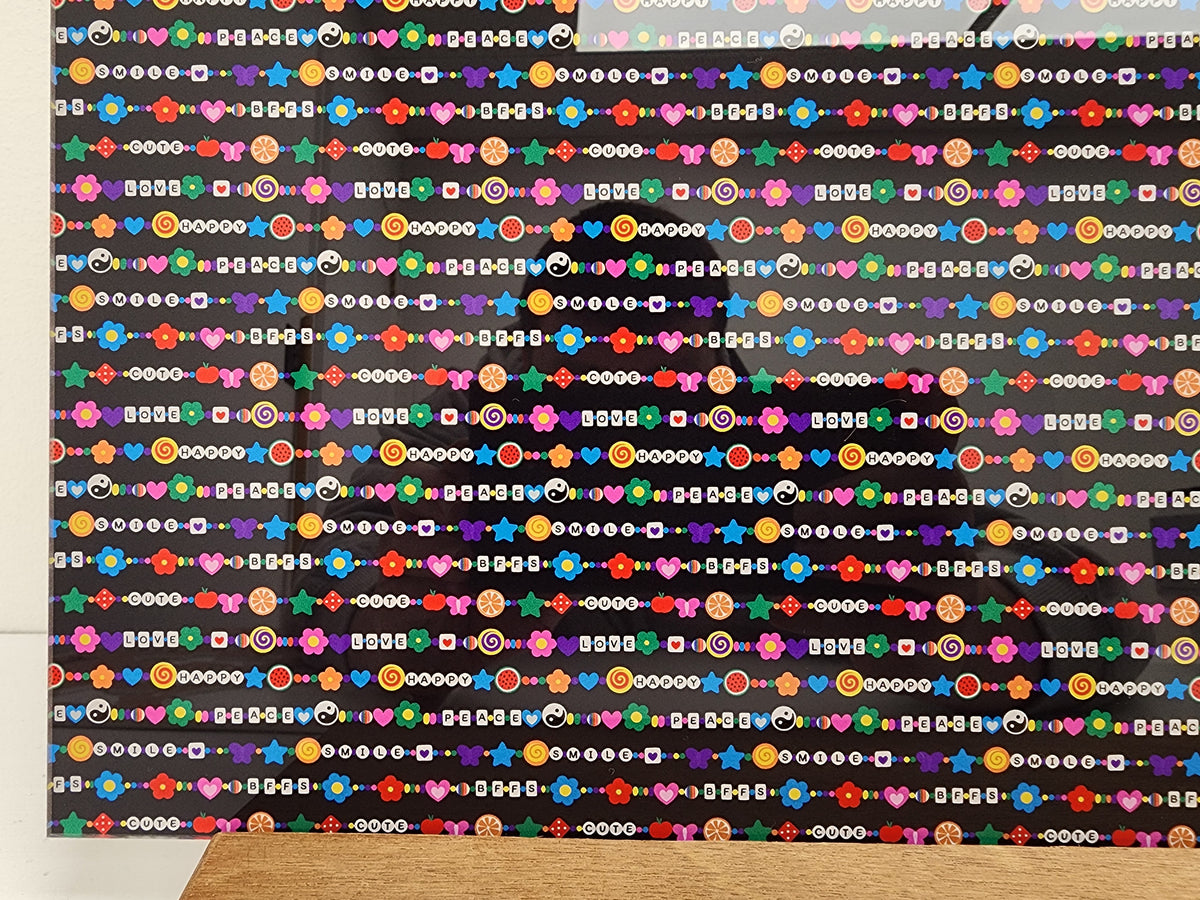 PatternPly® Full Coverage Friendship Bracelet sheet showing the pattern