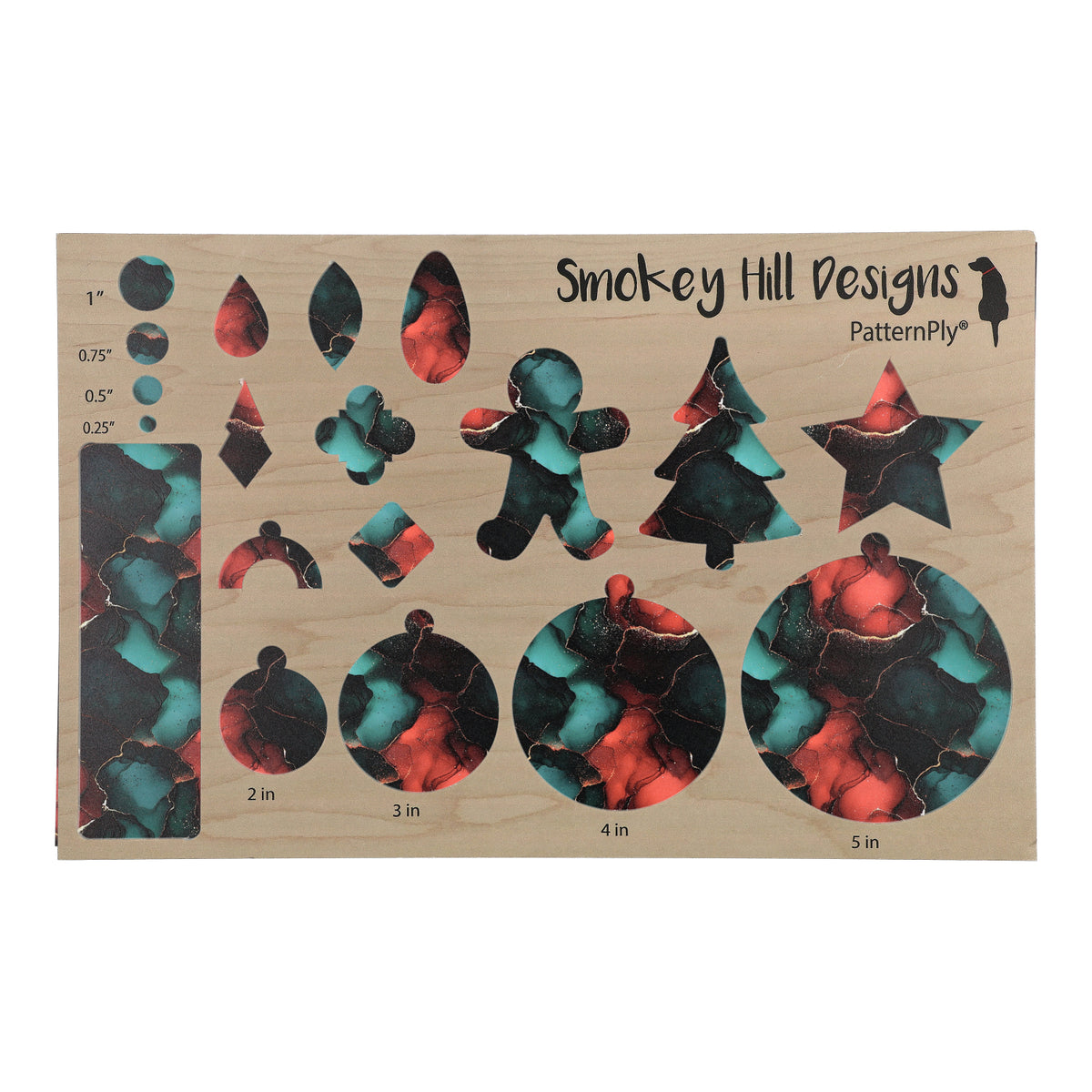 PatternPly® Full Coverage Abstract Red and Green Ink product photo 2