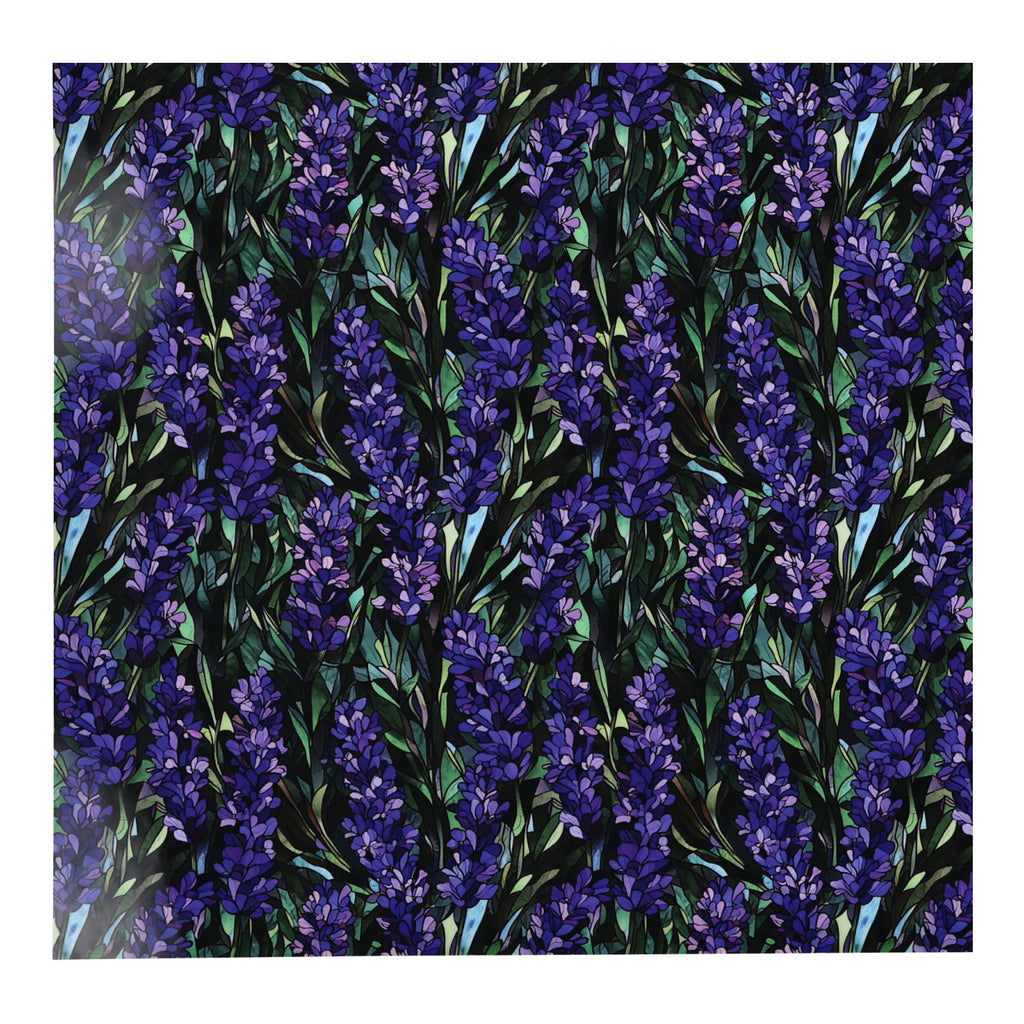 PatternPly® Full Coverage Stained Glass Lavender sheet showing the pattern