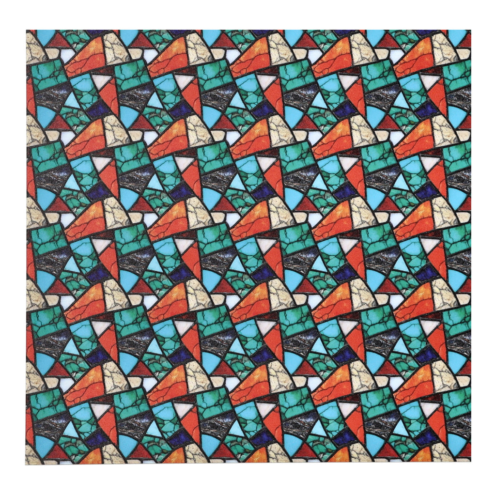 PatternPly® Full Coverage Colorful Turquoise Mosaic Micro sheet showing the pattern