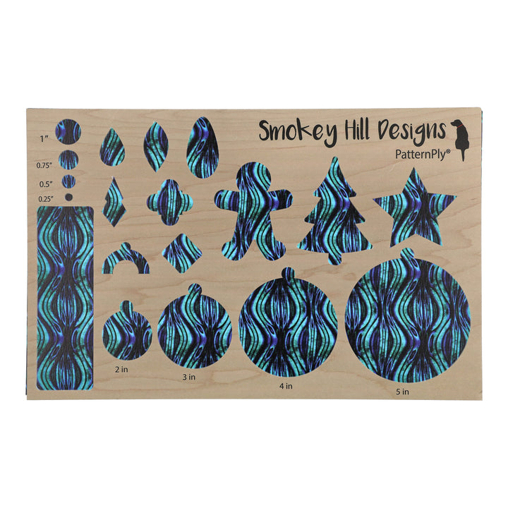 PatternPly® Full Coverage Blue Green Abalone Vertical Ripples