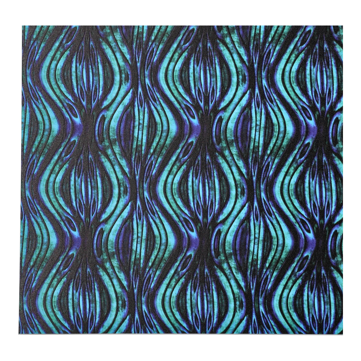 PatternPly® Full Coverage Blue Green Abalone Vertical Ripples sheet showing the pattern