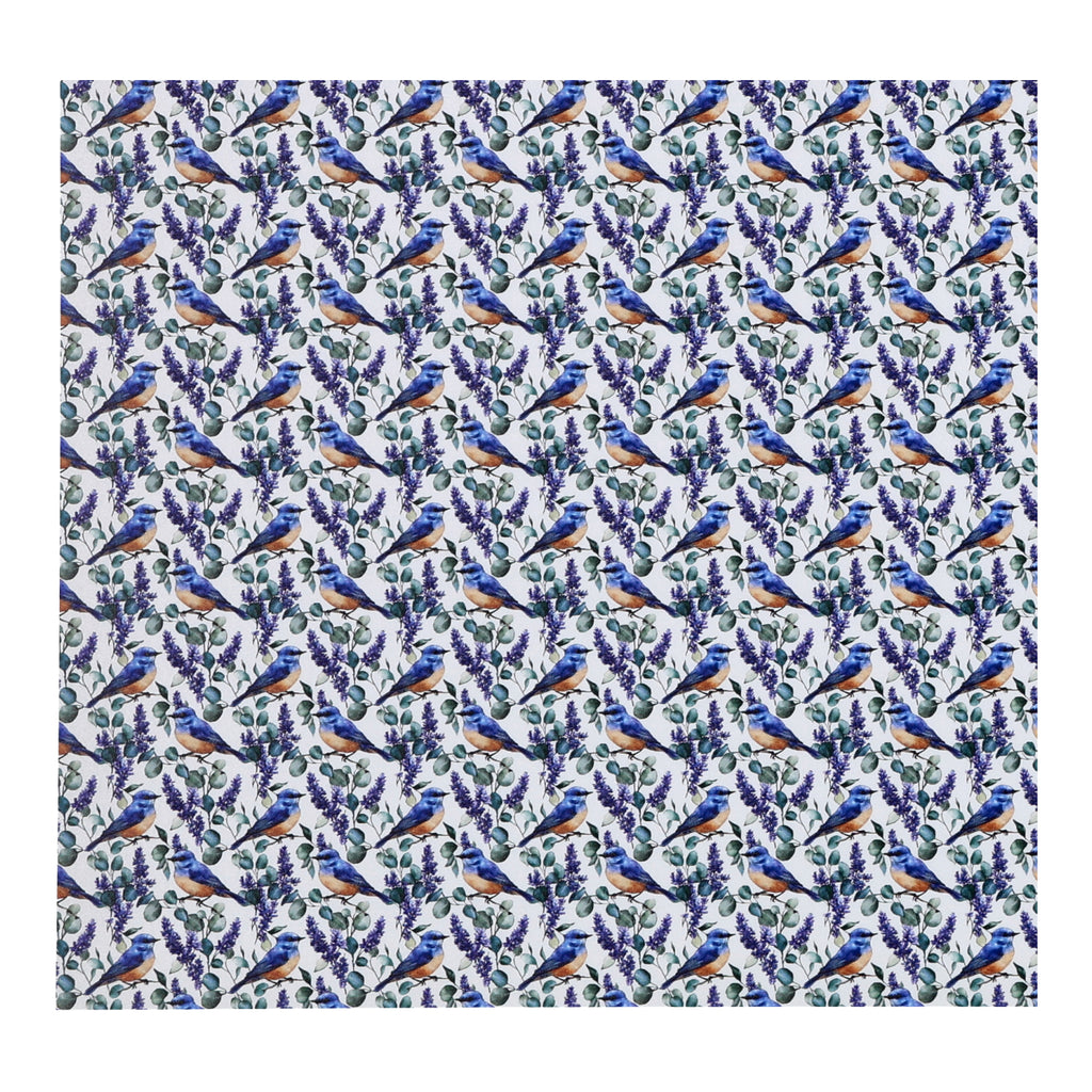 PatternPly® Full Coverage Bluebirds and Flowers Micro sheet showing the pattern