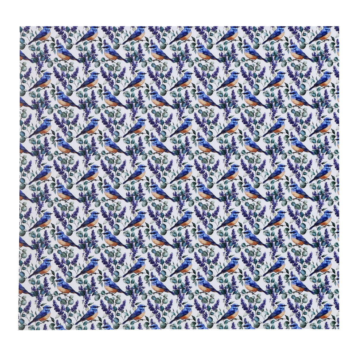 PatternPly® Full Coverage Bluebirds and Flowers Micro sheet showing the pattern