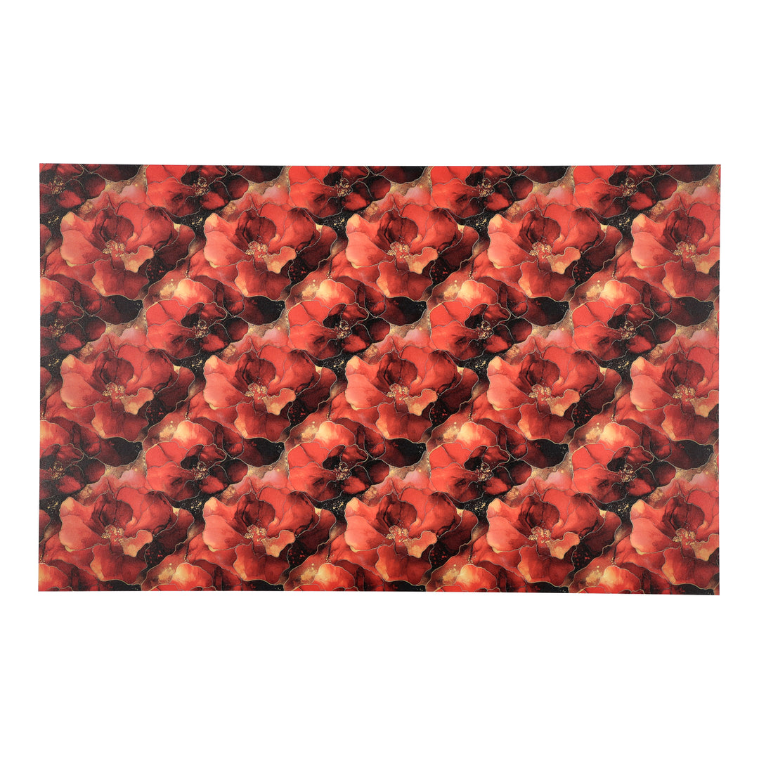 PatternPly® Full Coverage Abstract Red Ink Floral