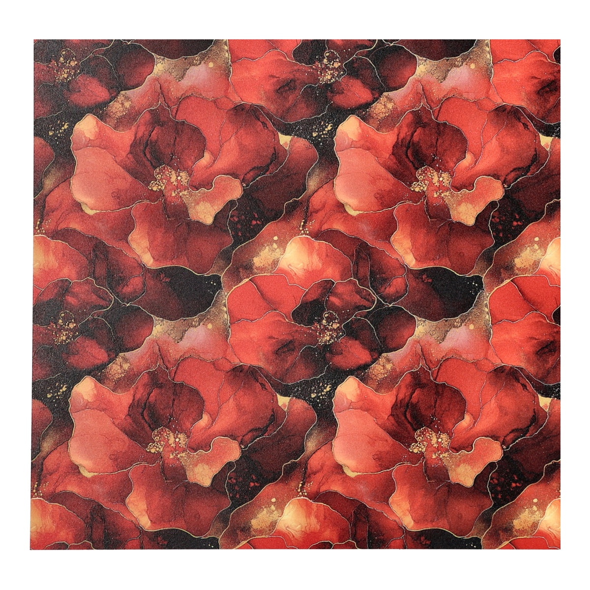 PatternPly® Full Coverage Abstract Red Ink Floral sheet showing the pattern
