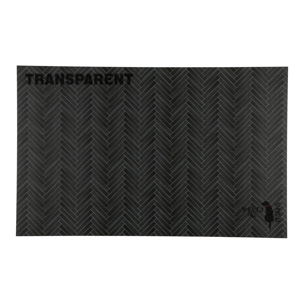 PatternPly® Transparent Gilded Herringbone sheet showing the pattern