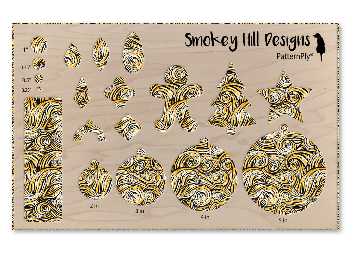 PatternPly® Scattered Gold and Black Swirls product photo 3