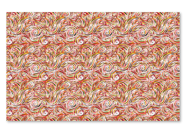 PatternPly® Scattered Gold, Black, and Red Swirls