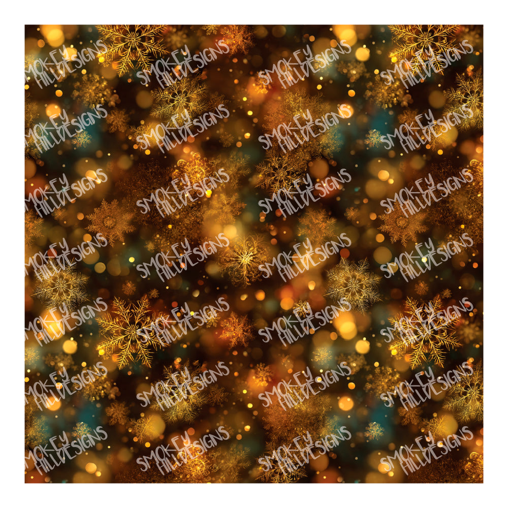 PatternPly® Transparent Gold Bokeh Snow