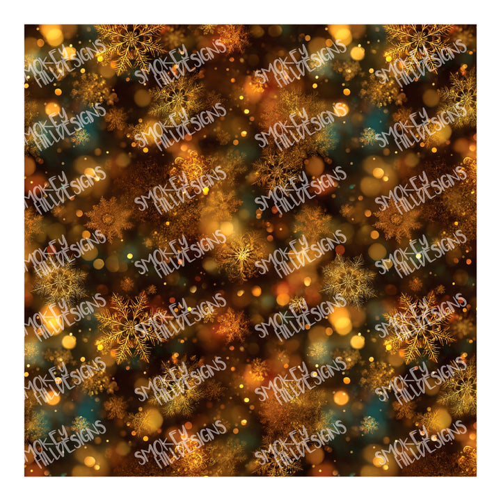 PatternPly® Transparent Gold Bokeh Snow